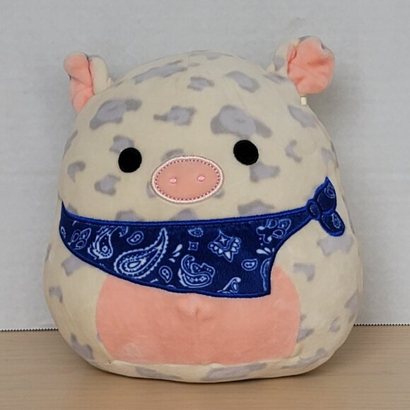 Kellytoy Rosie the Pig 2021 Squishmallow With Dark Blue Bandana Plush Toy 8 in - Picture 1 of 12